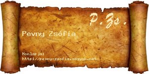 Pevny Zsófia névjegykártya